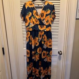 Floral Sunflower Maxi Dress